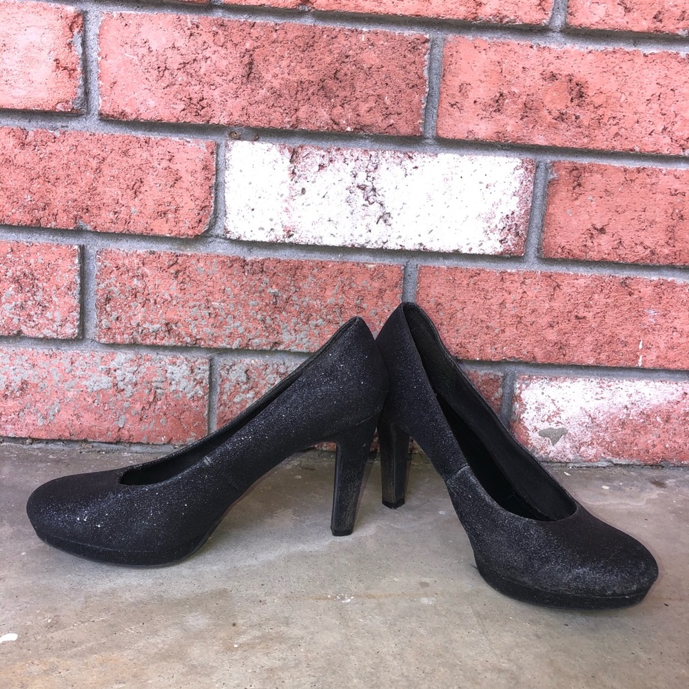 Sparkly Black Heels